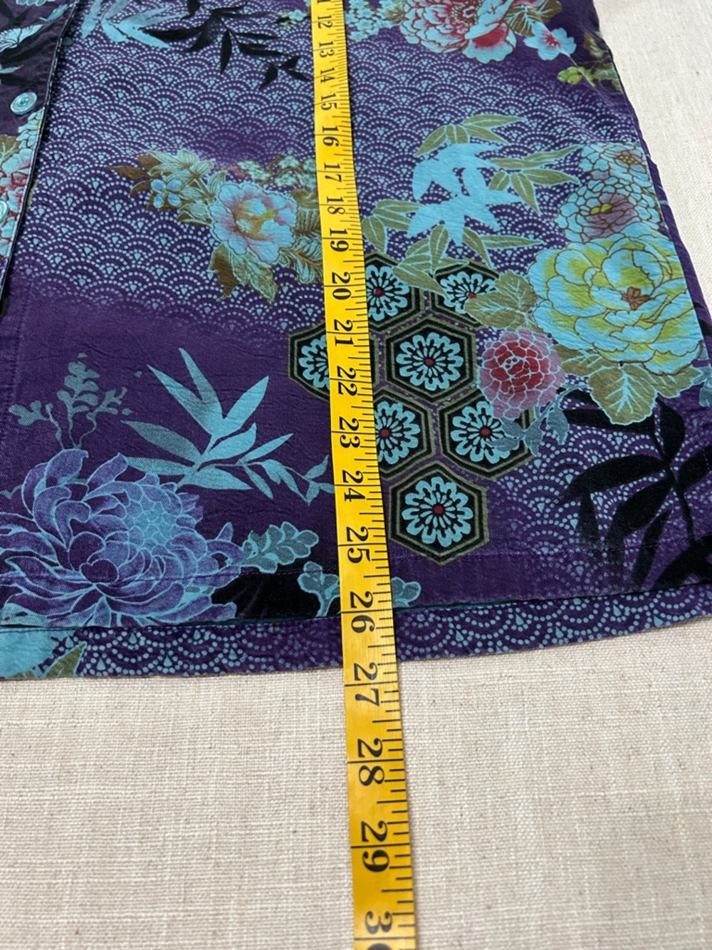 Tianello Aida Blouse Women’s M Vibrant Purple Floral Tencel Button-Up - Picture 11 of 16